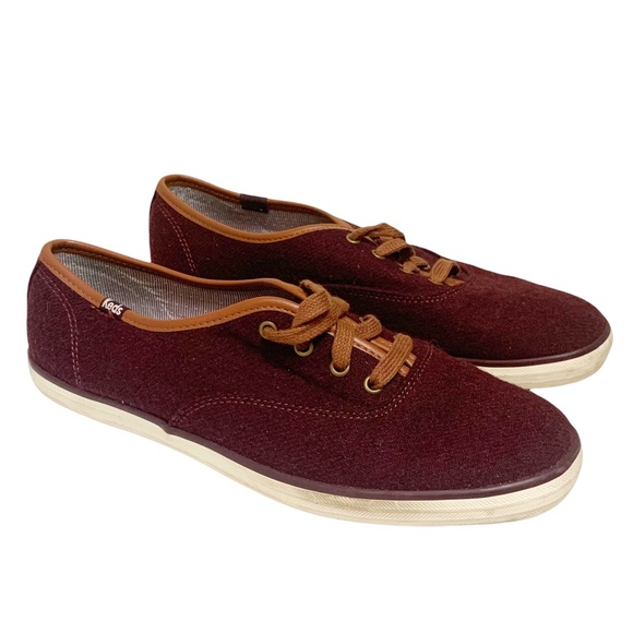 Keds Burgundy Seasonal Wool Blend Sneakers 8 - Picture 3 of 9